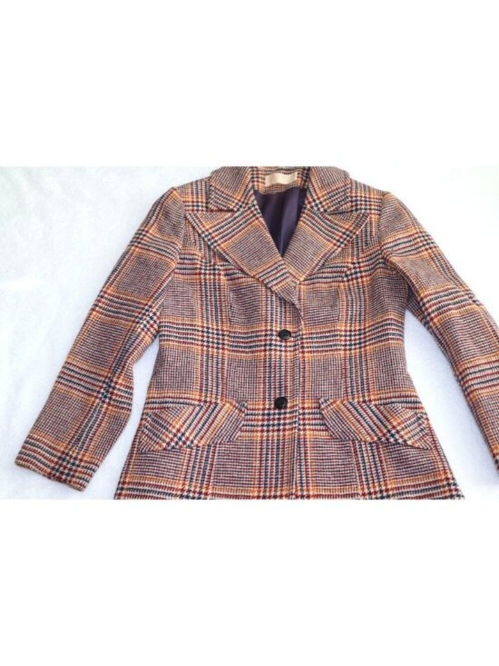 70's Classic Pendleton Plaid Tailored Coat Preppy Equestrian Riding Jacket Wool